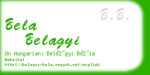 bela belagyi business card